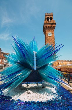 Murano, İtalya - 23 Mayıs 2017: Çan kulesi Murano Adası 