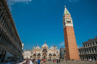 Venice, İtalya - 23 Mayıs 2017: Piazza San Marco Bazilikası'nın Venedik Merkezi ile