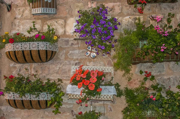 Decoraciones florales de la pared del palacio — Foto de Stock