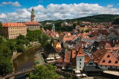 Yaz görünümünü Cesky Krumlov, Çek Cumhuriyeti
