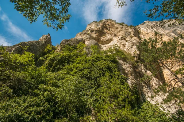 Sziklás-hegység a híres Furlo gorge — Stock Fotó