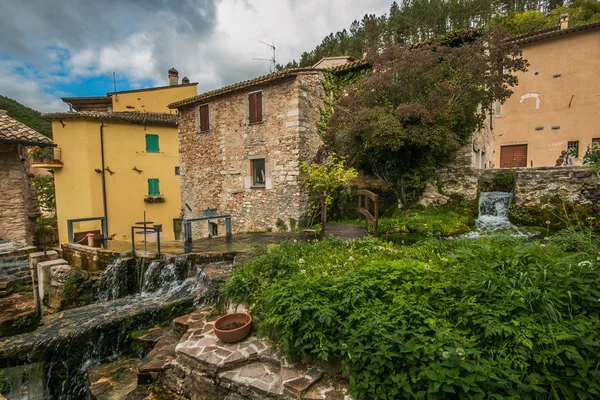 Rasiglia Italy October 2019 Very Little Stone City Heart Umbria — 스톡 사진