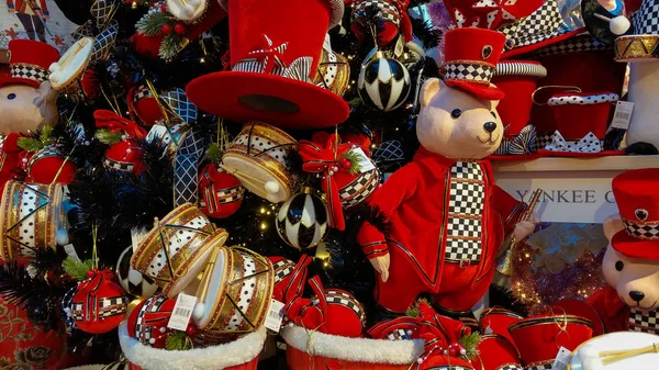 Деталь Красивой Елки Рождественском Рынке Вены Австрии — стоковое фото