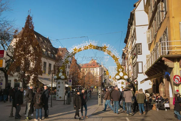 Strasbourg France November 2019 Entrance Old Town Strasbourg Christmas Time — Stock Photo, Image