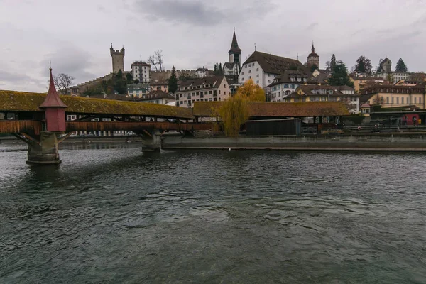 Blick Auf Luzern Winterlich Bewölkten Tagen — Stockfoto