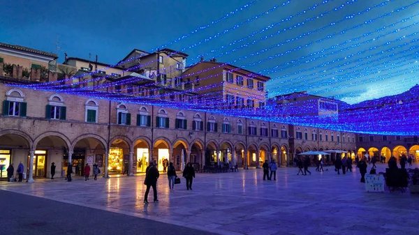 Ascoli Piceno Italy Декабря 2019 Прекрасный Вид Площадь Пьяцца Дель — стоковое фото