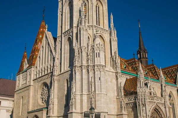 Façade Église Matthias Budapest Des Principaux Temples Hongrie — Photo