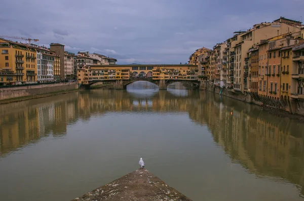 Florença Itália Dezembro 2019 Vista Ponte Vecchio Ponte Velha Ponte — Fotografia de Stock