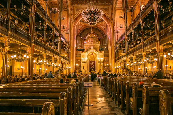Budapest Hungría Enero 2020 Interior Gran Sinagoga Sinagoga Tabakgasse Budapest — Foto de Stock