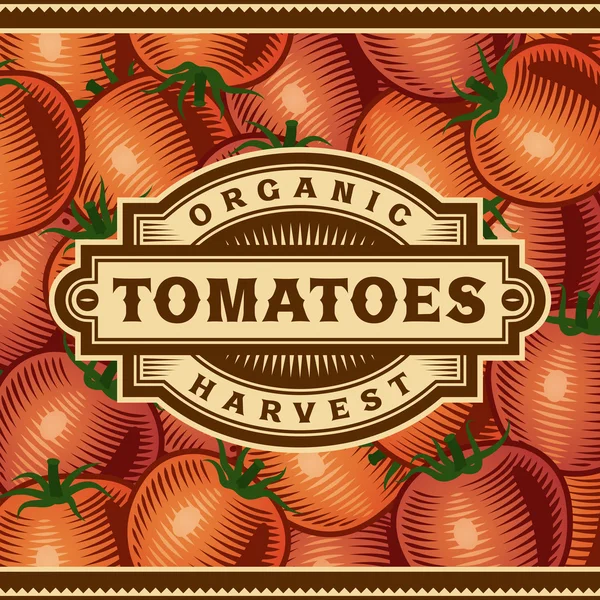 Retro tomat skörd etikett — Stock vektor