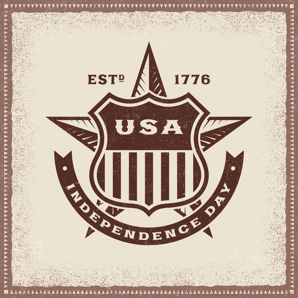 Vintage EE.UU. Etiqueta Día de la Independencia — Archivo Imágenes Vectoriales