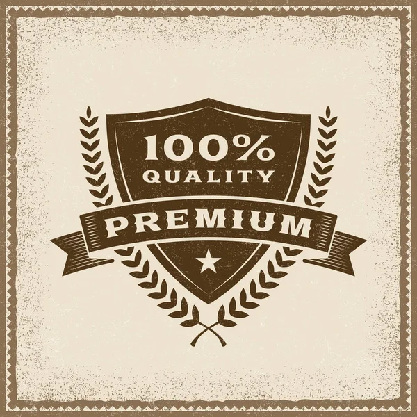 Vintage Premium 100% kwaliteits-etikett — Stockvector