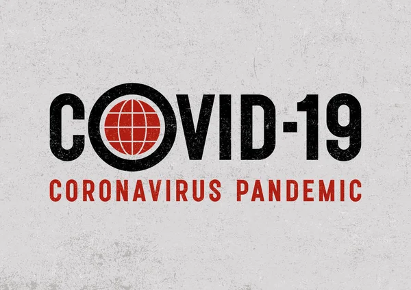 Covid Coronavirus Pandemic Lettering Concept Sign Dalam Bahasa Inggris Ilustrasi - Stok Vektor