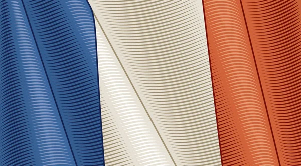 Bendera Vintage Perancis Close Background Vektor Ilustrasi Dalam Gaya Retro - Stok Vektor