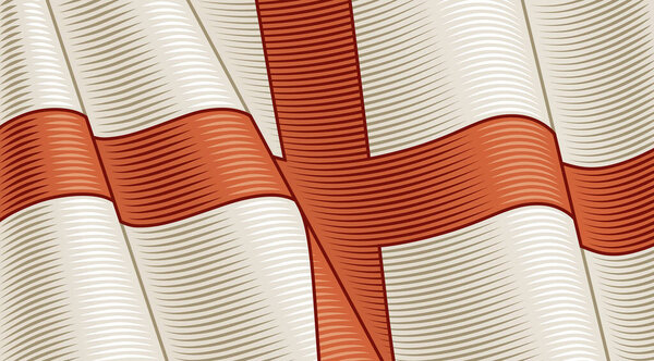 Винтажный флаг Англии. Крупный план. Векторная иллюстрация в стиле ретро-гравюры
.