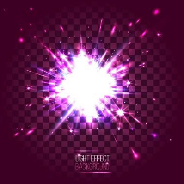 ışık efekti objektif mor yuvarlak patlaması şeffaf checkere