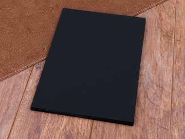 mockup marka. Ahşap arka plan şablonu. 3D render. 3D çizim. Yüksek çözünürlük.