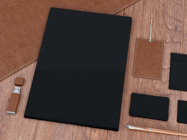 mockup marka. Ahşap arka plan şablonu. 3D render. 3D çizim. Yüksek çözünürlük.