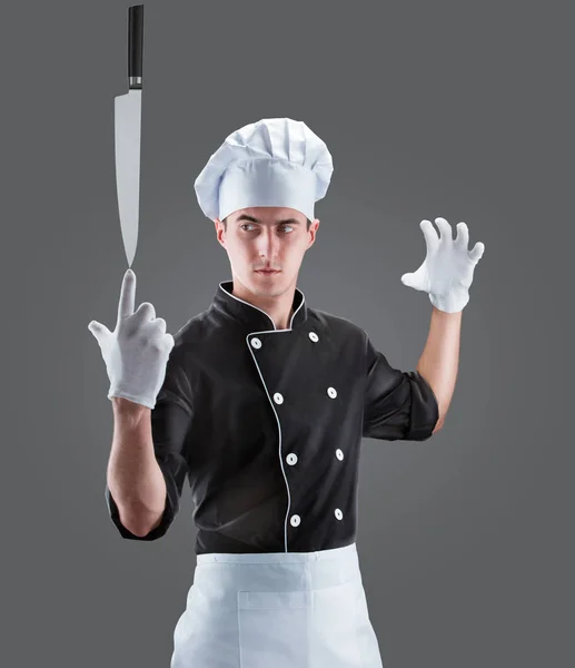 Cook with KNIFE. 3D rendering and photo. High resolution. — Stock Photo, Image