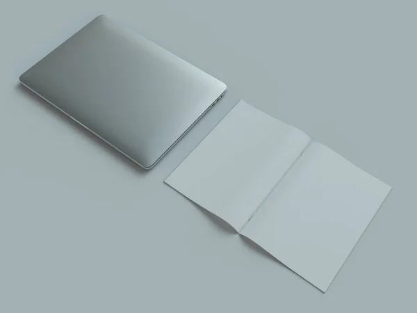 Gli attributi di web Designer su sfondo grigio. Vista dall'alto. piatto Lay. rendering 3D. Alta risoluzione . — Foto Stock
