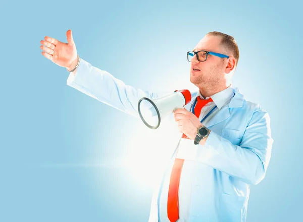 Portrait of young handsome happy male doctor. — Stock Photo, Image