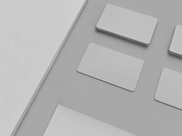 Blans and frames on gray background. flat lay. Concept for signes. — Stock Photo, Image