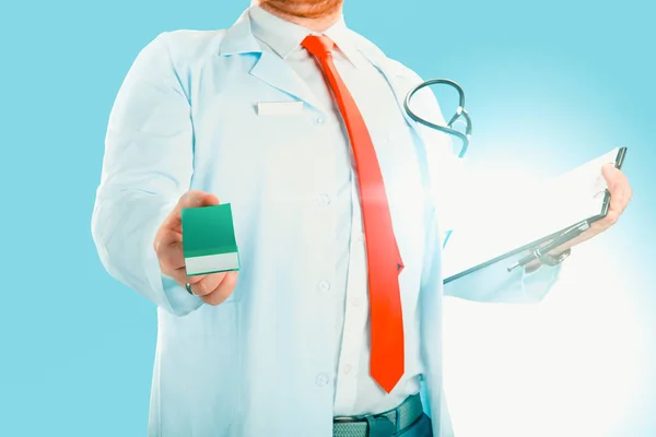 Portrait of young handsome happy male doctor. — Stock Photo, Image