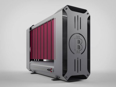Bitcoin araştırma grubu 3d render illüstrasyon