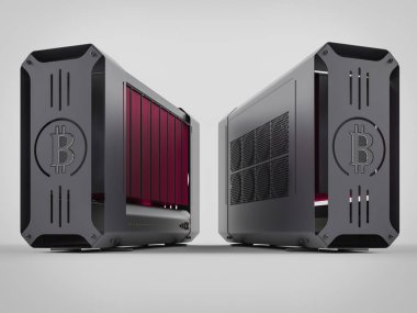 Bitcoin araştırma grubu 3d render illüstrasyon