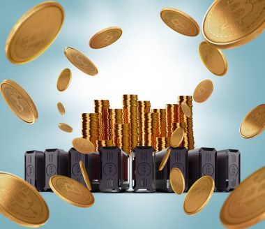 Bitcoin Maliye. Altın bitcoins havaya fırlattı, yakın çekim