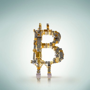 Bitcoin Maliye. Altın bitcoins havaya fırlattı, yakın çekim