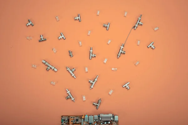 전자 회로 칩 보드 배경 — 스톡 사진