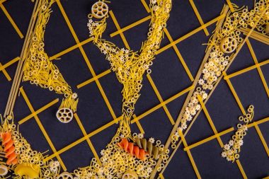 Word bir blac makarna ürünleri farklı türde yapılmış makarna