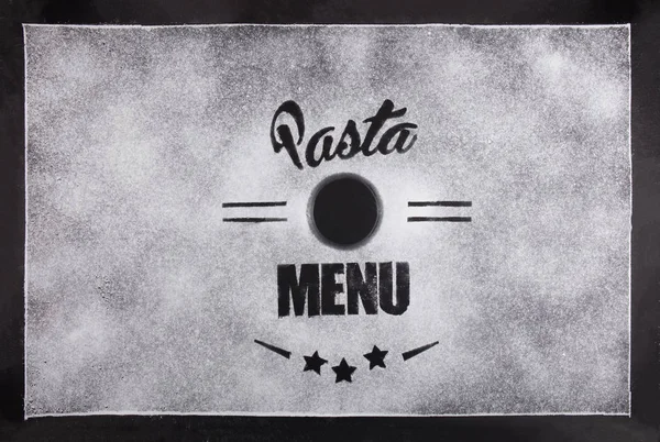 Restaurant menu design for pasta. Poster for pasteria with black — Stock Photo, Image