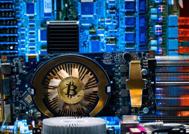 Cihaz ve makineler için araştırma cryptocurrency. Bitcoin incelemesi. Bilgisayar devre bilgisayar kartı