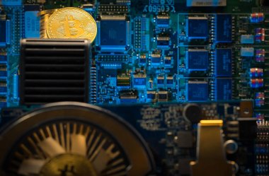 Cihaz ve makineler için araştırma cryptocurrency. Bitcoin incelemesi. Bilgisayar devre bilgisayar kartı