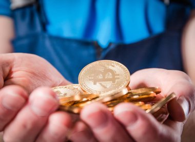 Bitcoin madencilik sanal cryptocurrency kavramı