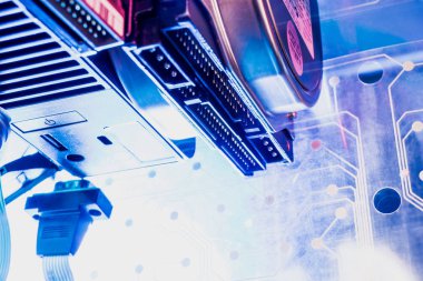 Genel kavram-in bilgisayar bilgisayar devre levhasını bitcoin madencilik.