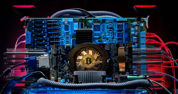 Apparaat Machines Voor Mijnbouw Cryptocurrency Bitcoin Mining Computer Computer Printplaat — Stockfoto