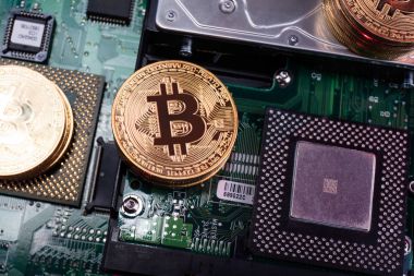 Genel kavram-in bilgisayar bilgisayar devre levhasını bitcoin madencilik.