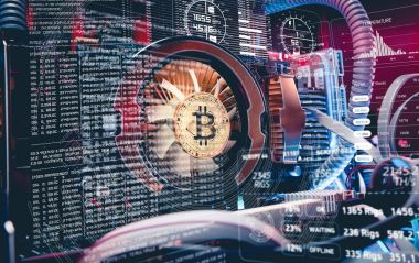 Genel kavram-in bilgisayar bilgisayar devre levhasını bitcoin madencilik.