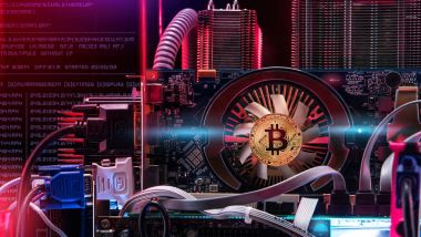 Genel kavram-in bilgisayar bilgisayar devre levhasını bitcoin madencilik.