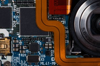 Makro arka plan dijital fotoğraf makinesinin demonte