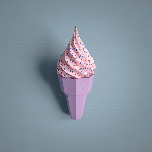 Concepto de comida. Helado de cartón sobre fondo de papper. Coche — Foto de Stock