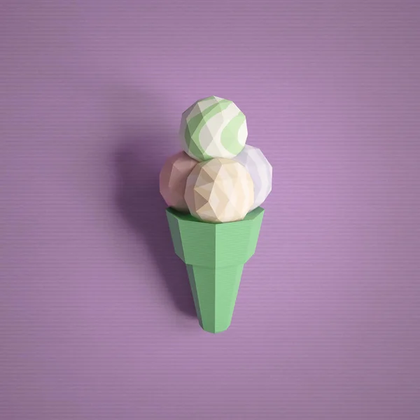 Concepto de comida. Helado de cartón sobre fondo de papper. Coche — Foto de Stock