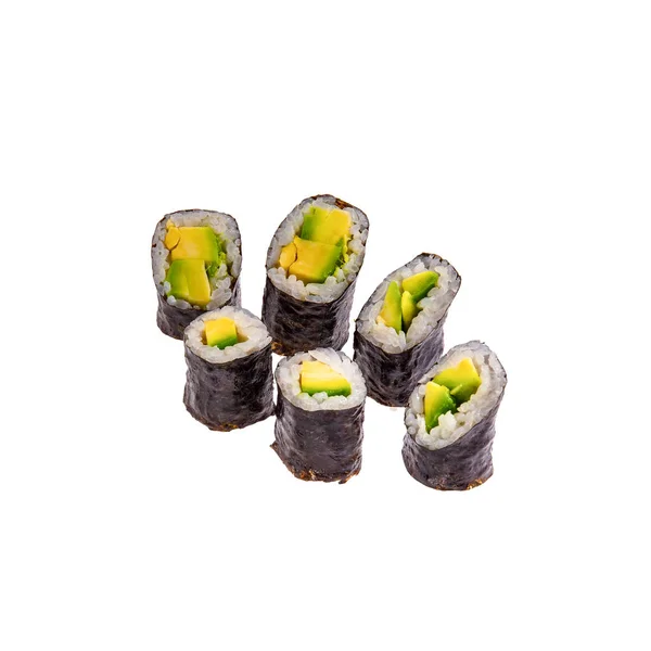 Sushi giapponese isolato su sfondo bianco. Chiudete. Studio foto . — Foto Stock