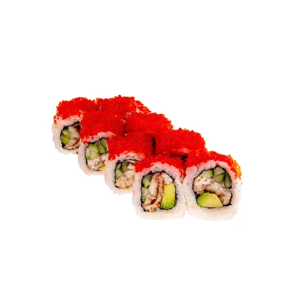 Japanese Sushi isolated on white background. Close up. Studio photo. — Stok fotoğraf