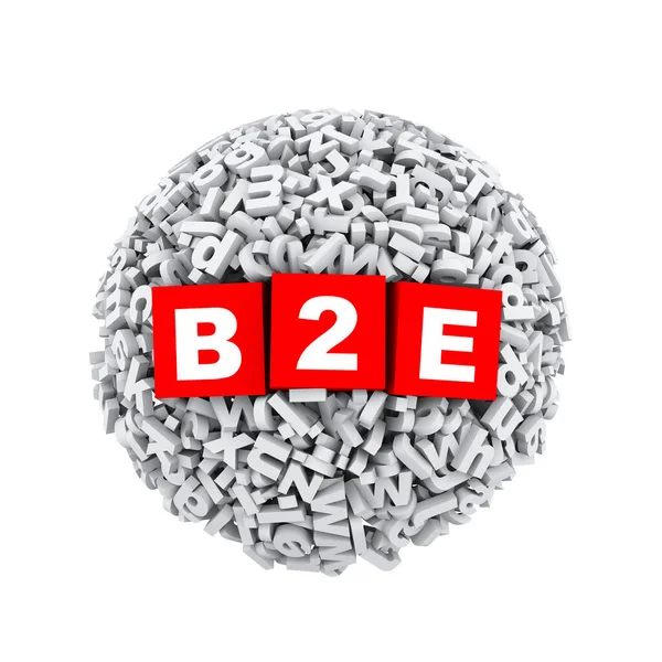 3d alphabet letter character sphere ball b2e — Stockfoto