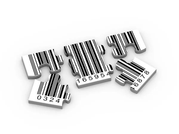 3D Barcode Puzzleteile — Stockfoto