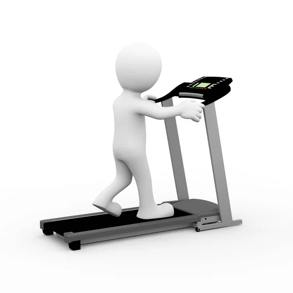 3d man walking on treadmill — 스톡 사진